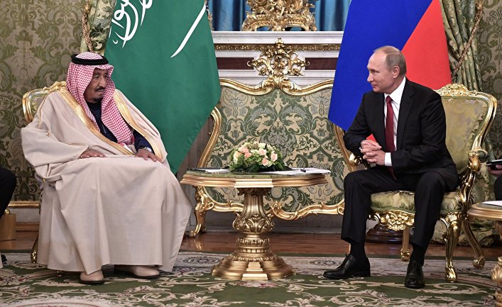 Переговоры президента РФ В. Путина с королем Саудовской Аравии С. Аль-Саудом