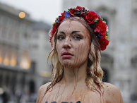 Лидер Femen Инна Шевченко на акции в Милане Лидер Femen Инна Шевченко на акции в Милане