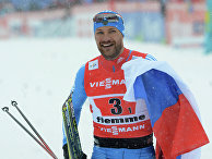 Алексей Петухов после финиша в мужском командном спринте свободным стилем во время чемпионата мира по лыжным видам спорта