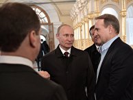 Президент РФ Владимир Путин и представитель Украины в подгруппе по гуманитарным вопросам Контактной группы по Украине Виктор Медведчук Президент РФ Владимир Путин и представитель Украины в подгруппе по гуманитарным вопросам Контактной группы по Украине Виктор Медведчук