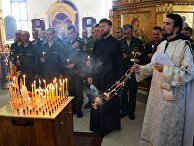 Панихида по погибшему в Сирии генерал-лейтенанту Валерию Асапову в Храме Покрова Пресвятой Богородицы в Уссурийске. 27 сентября 2017