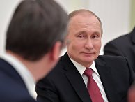Президент РФ Владимир Путин во время встречи с президентом республики Сербии Александром Вучичем. 19 декабря 2017 Президент РФ Владимир Путин во время встречи с президентом республики Сербии Александром Вучичем. 19 декабря 2017