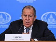 Министр иностранных дел России Сергей Лавров на пресс-конференции по итогам деятельности российской дипломатии в 2017 году. 15 января 2018