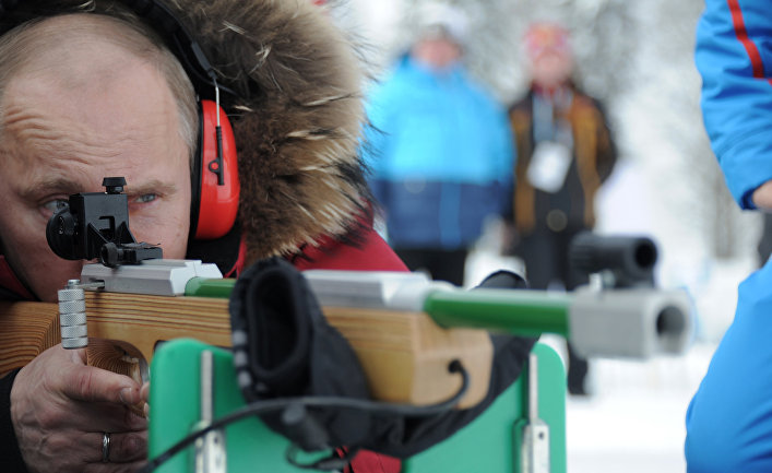 В. Путин на ЧР для паралимпийцев по лыжным гонкам и биатлону