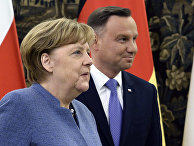 Канцлер Германии Ангела Меркель и президент Польши Анджей Дуда Канцлер Германии Ангела Меркель и президент Польши Анджей Дуда