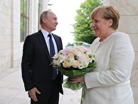 Президент РФ В. Путин встретился с канцлером ФРГ А. Меркель Президент РФ В. Путин встретился с канцлером ФРГ А. Меркель