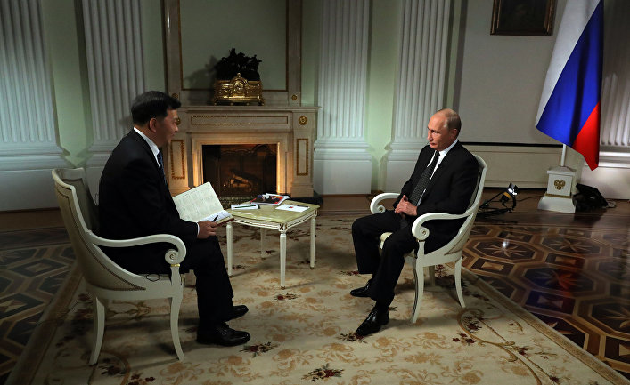 Президент РФ В. Путин дал интервью Медиакорпорации Китая