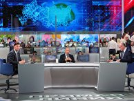 Президент РФ Владимир Путин отвечает на вопросы россиян во время ежегодной специальной программы "Прямая линия с Владимиром Путиным". 7 июня 2018 Президент РФ Владимир Путин отвечает на вопросы россиян во время ежегодной специальной программы "Прямая линия с Владимиром Путиным". 7 июня 2018
