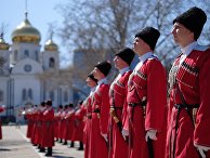 Во время церемонии "Час славы Кубани" в Краснодаре Во время церемонии "Час славы Кубани" в Краснодаре