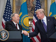 Президент США Дональд Трамп и президент Казахстана Нурсултан Назарбаев Президент США Дональд Трамп и президент Казахстана Нурсултан Назарбаев