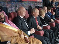 Президент РФ Владимир Путин на торжественной церемонии открытия чемпионата мира по футболу - 2018 на стадионе "Лужники" перед стартовым матчем турнира между сборными России и Саудовской Аравии. 14 июня 2018