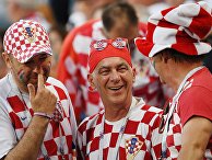 Болельщики сборной Хорватии перед матчем группового этапа чемпионата мира по футболу между сборными Хорватии и Нигерии. Болельщики сборной Хорватии перед матчем группового этапа чемпионата мира по футболу между сборными Хорватии и Нигерии.