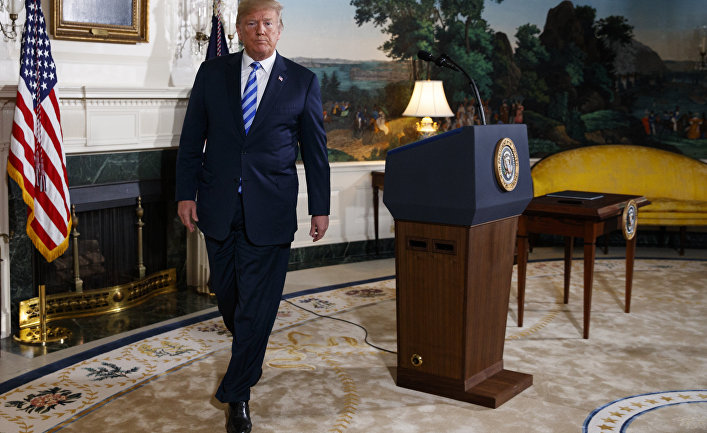Президент США Дональд Трамп после объявления о расторжении ядерной сделки с Ираном. 8 мая 2018 года