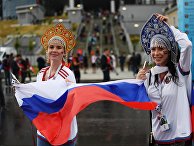 Болельщицы сборной России перед матчем группового этапа чемпионата мира по футболу между сборными России и Египта