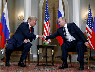 Дональд Трамп и Владимир Путин на встрече в Хельсинки Дональд Трамп и Владимир Путин на встрече в Хельсинки