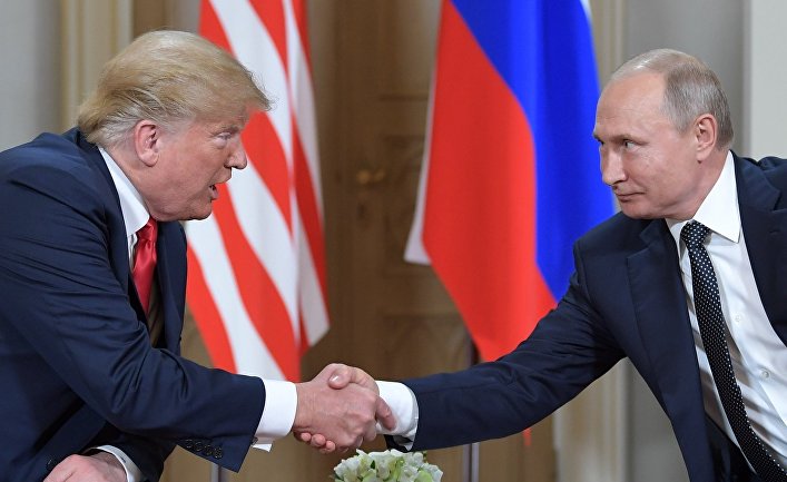 Встреча президента РФ Владимира Путина и президента США Дональда Трампа в Хельсинки. 16 июля 2018