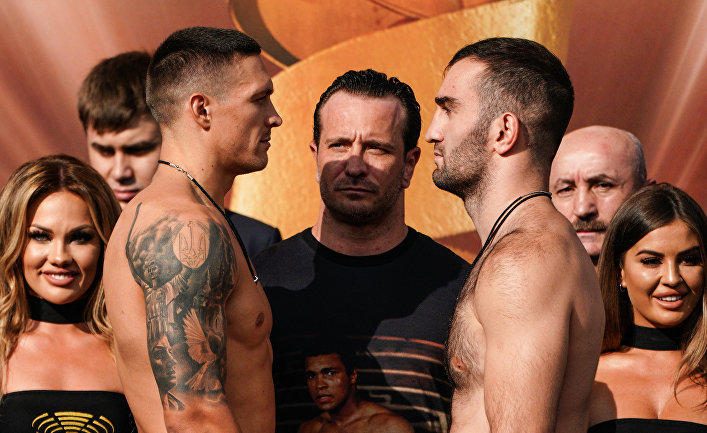 Бокс. Процедура взвешивания М. Гассиева и А. Усика Бокс. Процедура взвешивания М. Гассиева и А. Усика