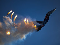 Многоцелевой истребитель Су-30СМ пилотажной группы "Русские витязи" на закрытии IV Международного военно-технического форума "Армия-2018" Многоцелевой истребитель Су-30СМ пилотажной группы "Русские витязи" на закрытии IV Международного военно-технического форума "Армия-2018"