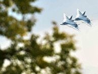 Многофункциональные истребители Су-57 во время демонстрационных полетов в рамках Международного военно-технического форума "Армия-2018"