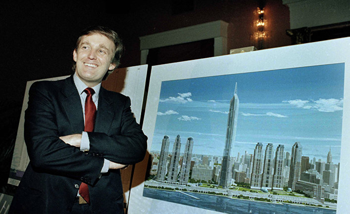 18 ноября 1985. Дональд Дж. Трамп на презентации проекта в Нью-Йорке