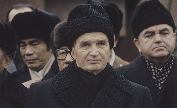 Похороны Л.И.Брежнева. Президент Социалистической Республики Румыния Николае Чаушеску.