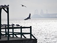 Вид на Керченский пролив с набережной в Керчи Вид на Керченский пролив с набережной в Керчи