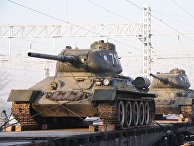 Прибытие эшелона с танками Т-34 в Читу Прибытие эшелона с танками Т-34 в Читу