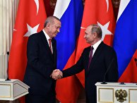 Встреча президента РФ В. Путина с президентом Турции Р. Т. Эрдоганом Встреча президента РФ В. Путина с президентом Турции Р. Т. Эрдоганом