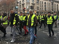 Участники акции протеста против роста цен на бензин "желтые жилеты" в Париже. 24 ноября 2018 Участники акции протеста против роста цен на бензин "желтые жилеты" в Париже. 24 ноября 2018