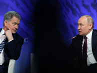 Владимир Путин и Саули Ниинистё на Арктическом форуме в Санкт-Петербурге Владимир Путин и Саули Ниинистё на Арктическом форуме в Санкт-Петербурге