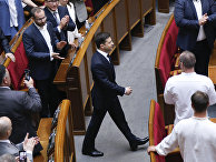Президент Украины Владимир Зеленский во время церемонии инаугурации в Киеве Президент Украины Владимир Зеленский во время церемонии инаугурации в Киеве