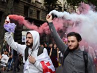Протесты в Тбилиси, Грузия Протесты в Тбилиси, Грузия