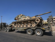 Колонна турецких военных автомобилей в провинции Идлиб, Сирия Колонна турецких военных автомобилей в провинции Идлиб, Сирия