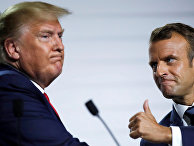 Дональд Трамп и Эммануэль Макрон на саммите G7 в Биаррице Дональд Трамп и Эммануэль Макрон на саммите G7 в Биаррице