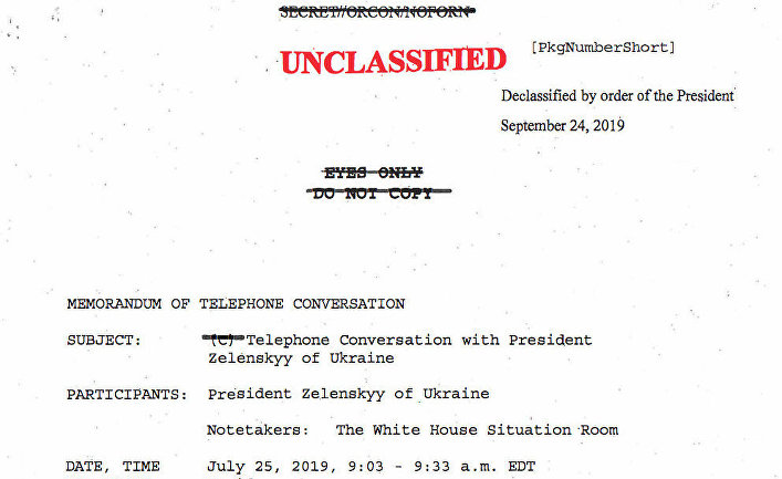 Фрагмент стенограммы разговора Трампа и Зеленского