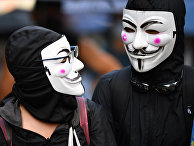 Участники акции протеста в Гонконге Участники акции протеста в Гонконге