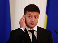 Президент Украины Зеленский во время пресс-конференции в Риге Президент Украины Зеленский во время пресс-конференции в Риге