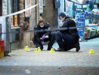 Полиция на месте, где застрелили 15-летнего подростка, Мальмё, Швеция Полиция на месте, где застрелили 15-летнего подростка, Мальмё, Швеция