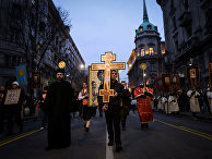 Участники «Молитвенного митинга» в Белграде Участники «Молитвенного митинга» в Белграде