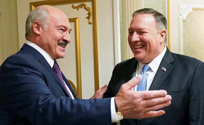 Президент Беларуси Александр Лукашенко и госсекретарь США Майк Помпео