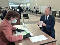 Президент РФ В. Путин принял участие в голосовании по внесению поправок в Конституцию РФ Президент РФ В. Путин принял участие в голосовании по внесению поправок в Конституцию РФ