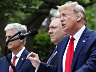 Брифинг президента США Д. Трампа в розовом саду возле Белого дома в Вашингтоне Брифинг президента США Д. Трампа в розовом саду возле Белого дома в Вашингтоне