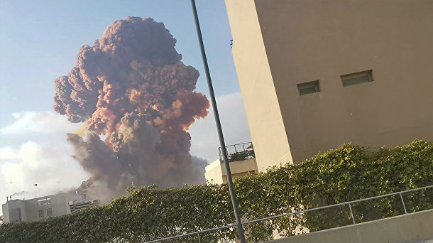 Момент взрыва в Бейруте, Ливан