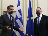 Встреча главы МИД РФ С. Лаврова с премьер-министром Греции К. Мицотакисом Встреча главы МИД РФ С. Лаврова с премьер-министром Греции К. Мицотакисом