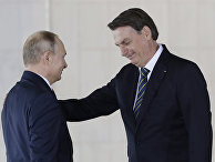 Президент РФ Владимир Путин и президент Бразилии Жаир Болсонару Президент РФ Владимир Путин и президент Бразилии Жаир Болсонару
