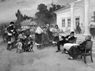"Крепостных крестьян меняют на собак". Картина И.С. Ижакевича (1864 - 1962 гг.) "Крепостных крестьян меняют на собак". Картина И.С. Ижакевича (1864 - 1962 гг.)