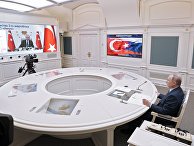 Президент РФ В. Путин с президентом Турции Р. Т. Эрдоганом дали старт строительству третьего энергоблока АЭС "Аккую" Президент РФ В. Путин с президентом Турции Р. Т. Эрдоганом дали старт строительству третьего энергоблока АЭС "Аккую"