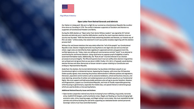 Открытое письмо генералов и адмиралов США в отставке