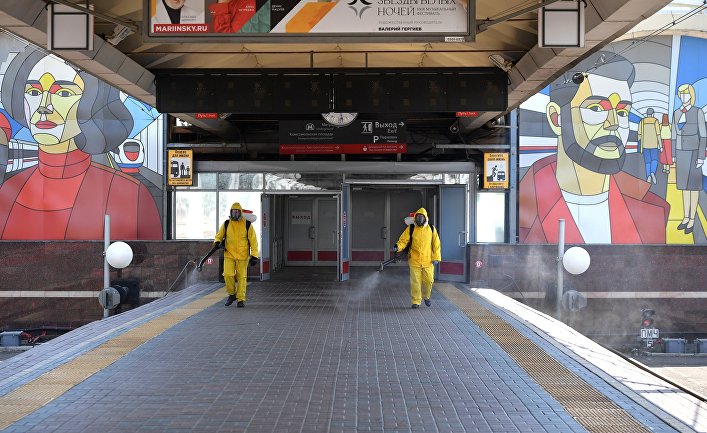 Дезинфекция Ленинградского вокзала в Москве