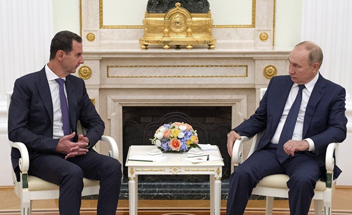 Встреча президента РФ В. Путина с президентом Сирии Б. Асадом